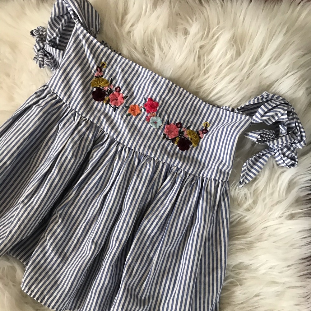 Zara off the shoulder babydoll top